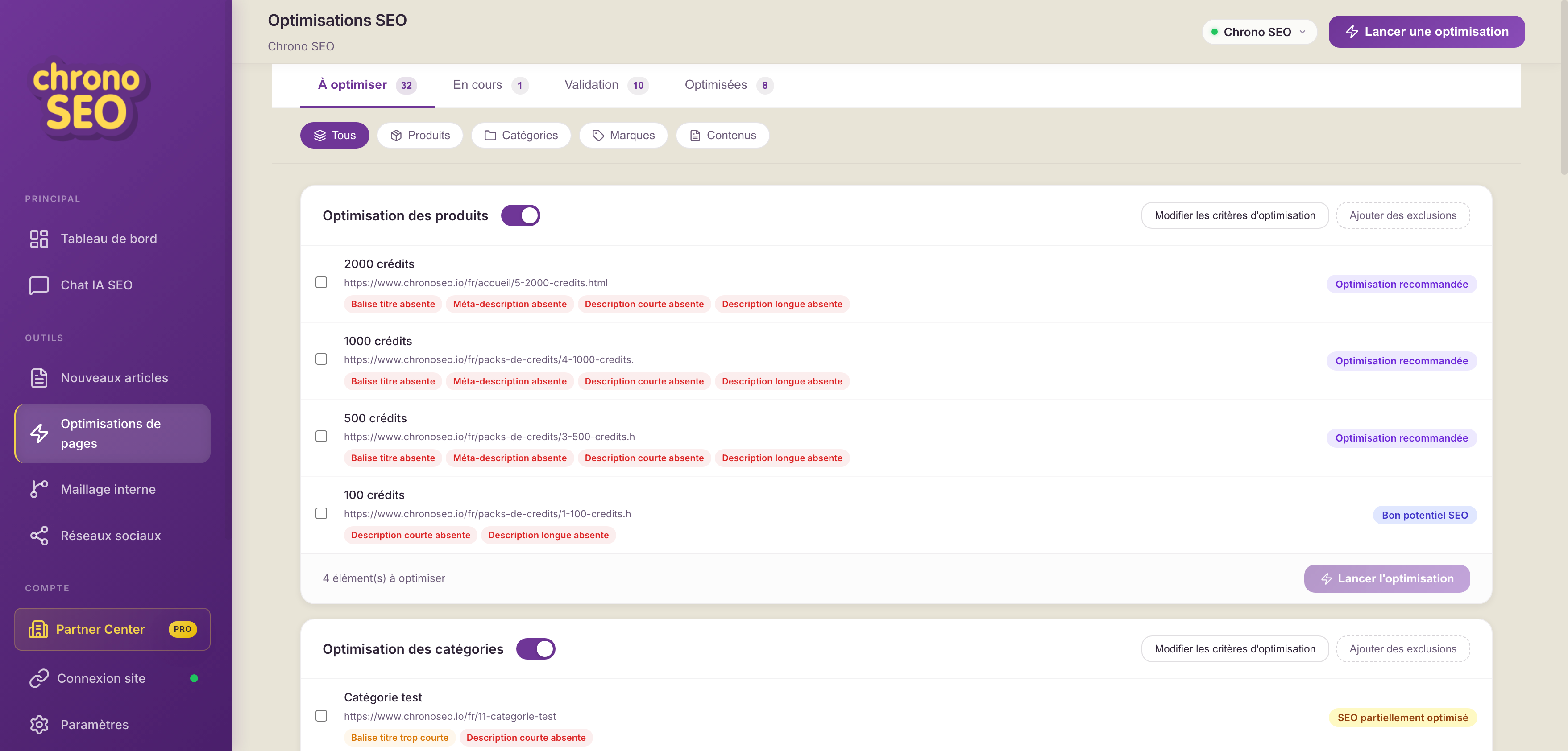 Optimisations SEO IA — Chrono SEO